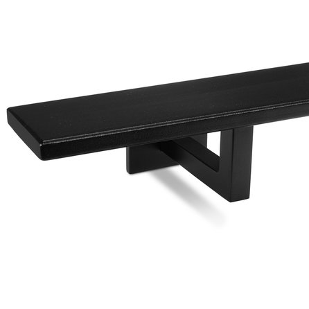 Main courante noire (revêtue) - rectangulaire (50x10 mm) - avec supports de type 11 - Rampe escalier acier thermolaqué noir - RAL 9005