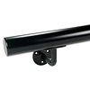 Main courante noire (revêtue) - ronde - avec supports de type 1 - Rampe escalier acier thermolaqué noir - RAL 9005