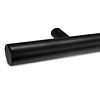 Main courante noire (revêtue) - ronde - avec supports de type 14 - Rampe escalier acier thermolaqué noir - RAL 9005