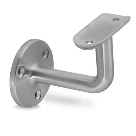 Support main courante inox - type 1 - rond - pour une rampe escalier ronde - pour l'extérieur - acier inoxydable 316 brossé