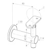 Support main courante inox - type 6 - rond - pour une rampe escalier ronde - acier inoxydable 304 brossé