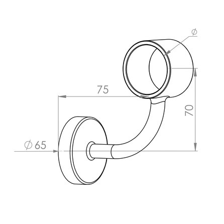 Support main courante inox - type 9 - rond - pour une rampe escalier ronde - acier inoxydable 304 brossé