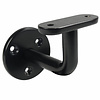 Support main courante noir - type 1 - plat - pour une rampe escalier rectangulaire / carrée - acier thermolaqué noir - RAL 9005