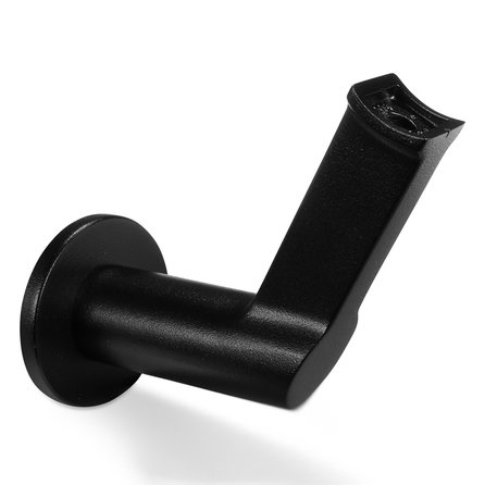 Support main courante noir - type 7 luxueux - rond - pour une rampe escalier ronde - acier thermolaqué noir - RAL 9005