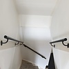 Support main courante noir - type 2 - rond fine - pour une rampe escalier rond finee - acier thermolaqué noir - RAL 9005