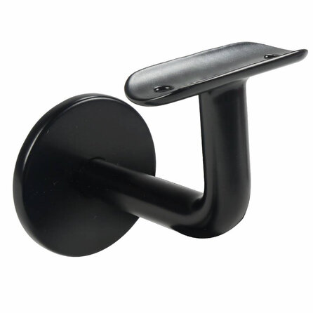 Support main courante noir - type 3 - rond fine - pour une rampe escalier rond finee - acier thermolaqué noir - RAL 9005