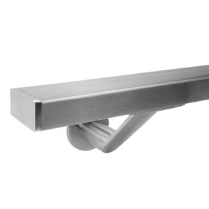 Main courante inox - rectangulaire (40x20 mm) - avec supports de type 7 luxueux