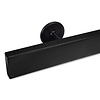 Main courante noire (revêtue) - rectangulaire (50x20 mm) - avec supports de type 5 - Rampe escalier acier thermolaqué noir - RAL 9005