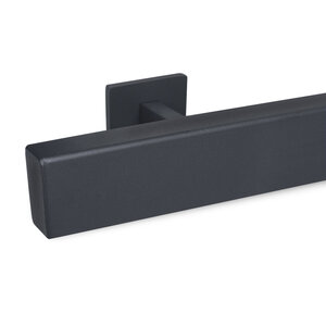 Main courante anthracite - rectangulaire (50x20 mm) - avec supports de type 16