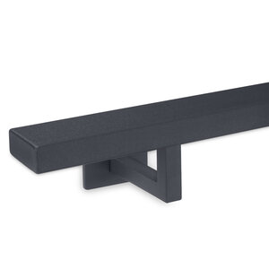 Main courante anthracite - rectangulaire (50x20 mm) - avec supports de type 11