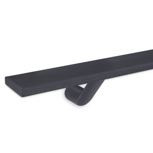 Main courante anthracite - rectangulaire (50x10 mm) - avec supports de type 7