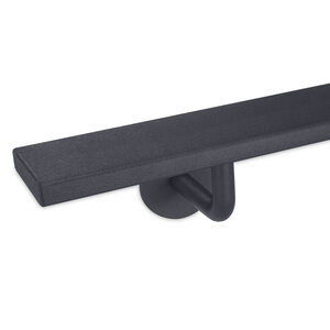 Main courante anthracite - rectangulaire (50x10 mm) - avec supports de type 3