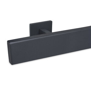 Main courante anthracite - rectangulaire (50x10 mm) - avec supports de type 16