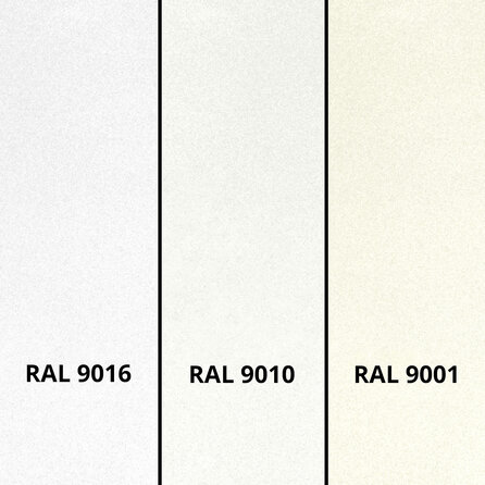 Main courante blanche (revêtue) - rectangulaire (40x10 mm) - avec supports de type 5 - Rampe escalier acier thermolaqué blanc - RAL 9016, 9010 ou 9001