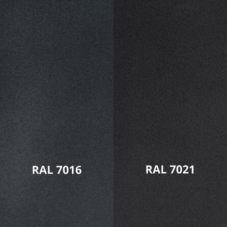 Main courante anthracite (revêtue) - ronde fine - avec supports de type 1 - Rampe escalier acier thermolaqué gris foncé - RAL 7016 ou 7021