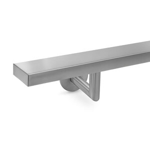 Main courante inox - rectangulaire (40x20 mm) - avec supports de type 3 luxueux
