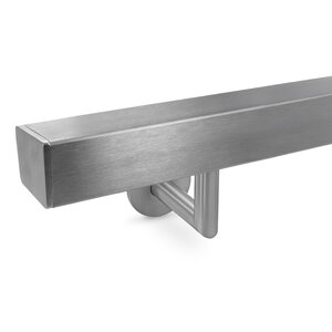 Main courante inox - carrée (40x40 mm) - avec supports de type 3 luxueux
