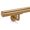 Main courante laiton (revêtue) - ronde - avec supports de type 3 - Rampe escalier acier thermolaqué à l'aspect laiton / doré