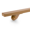 Main courante laiton (revêtue) - rectangulaire (40x20 mm) - avec supports de type 7 luxueux - Rampe escalier acier thermolaqué à l'aspect laiton / doré