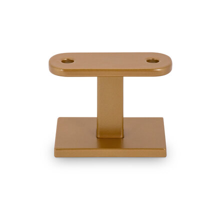 Main courante laiton (revêtue) - rectangulaire (40x10 mm) - avec supports de type 16 - Rampe escalier acier thermolaqué à l'aspect laiton / doré