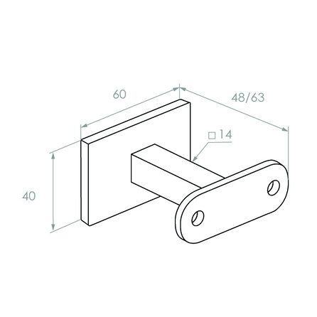 Main courante laiton (revêtue) - rectangulaire (40x10 mm) - avec supports de type 16 - Rampe escalier acier thermolaqué à l'aspect laiton / doré