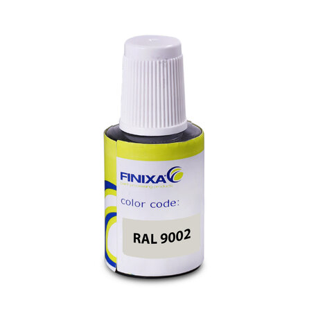 Stylo de retouche (pot de laque avec pinceau) - 20 ml de laque - RAL 9002 blanc gris - pour retoucher les rayures et les petites irrégularités sur le revêtement thermolaqué