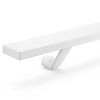 Main courante blanche (revêtue) - rectangulaire (50x20 mm) - avec supports de type 7 - Rampe escalier acier thermolaqué blanc - RAL 9016, 9010 ou 9001