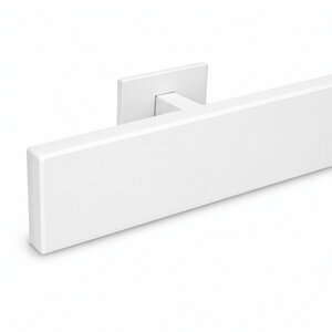 Main courante blanche - rectangulaire (50x10 mm) - avec supports de type 16