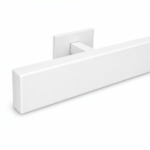 Main courante blanche - rectangulaire (40x15 mm) - avec supports de type 16