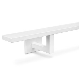 Main courante blanche - pour l'extérieur - rectangulaire (40x10 mm) - avec supports de type 11