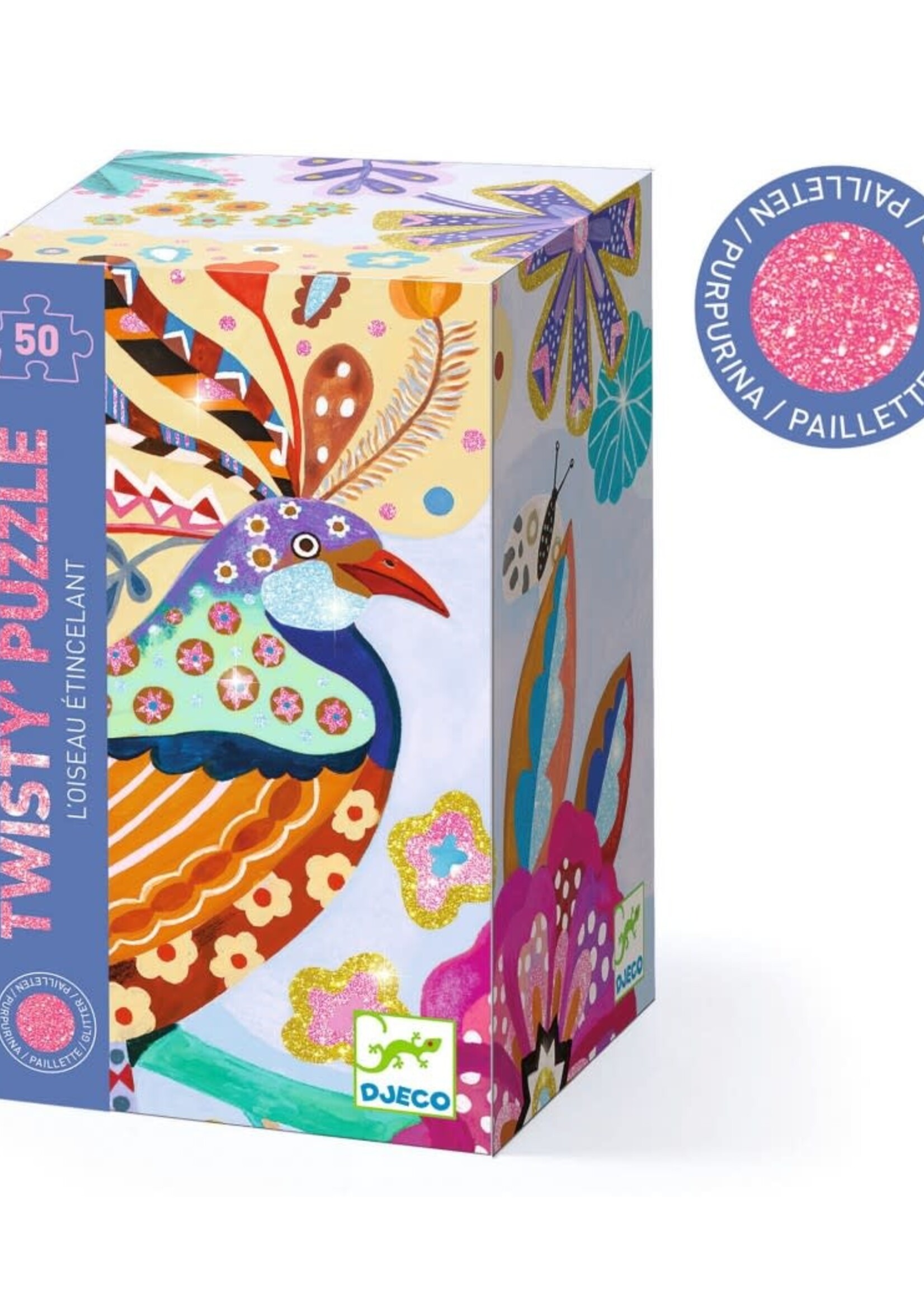 Djeco Djeco Puzzle Glitter Vogel 50pcs DJ07022