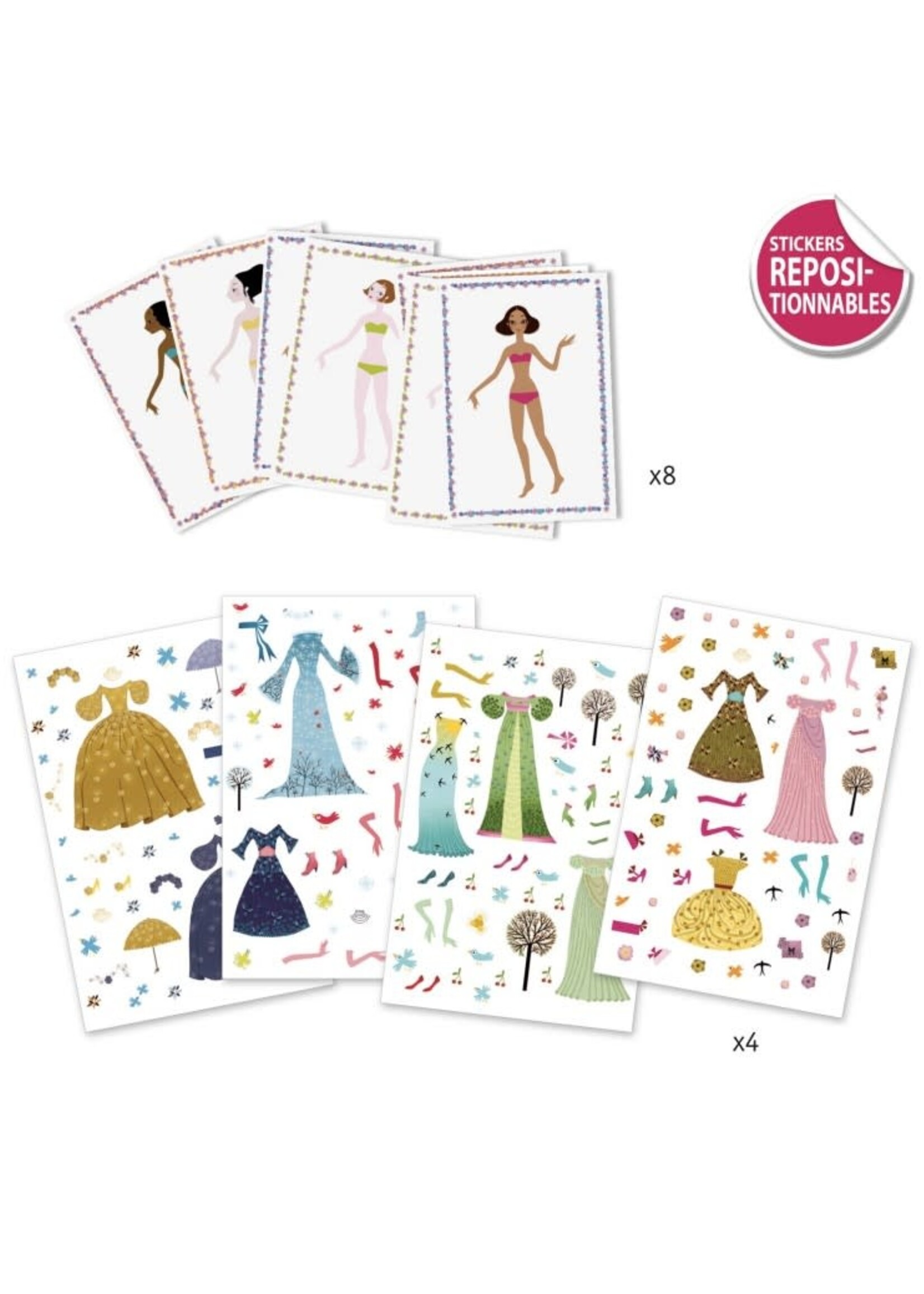 Djeco Djeco Stickers & Paper dolls Jurken voor alle seizoenen
