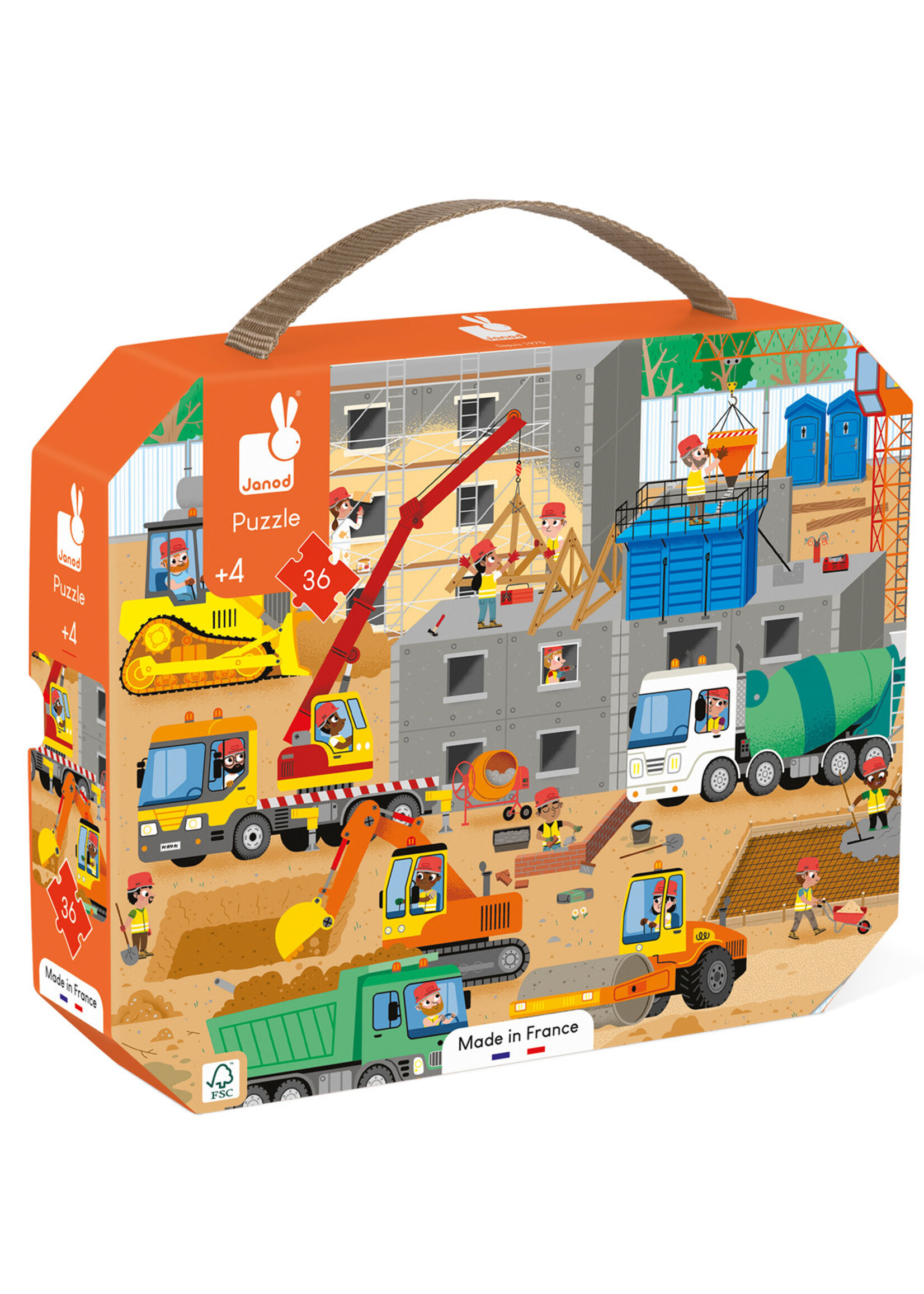 Janod Janod Puzzel Op de Bouwplaats 36 st