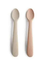Mushie Mushie - silicone baby feeding spoons blush/shifting sand