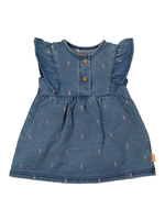 Bess Bess - dress denim embroidery flower stone wash