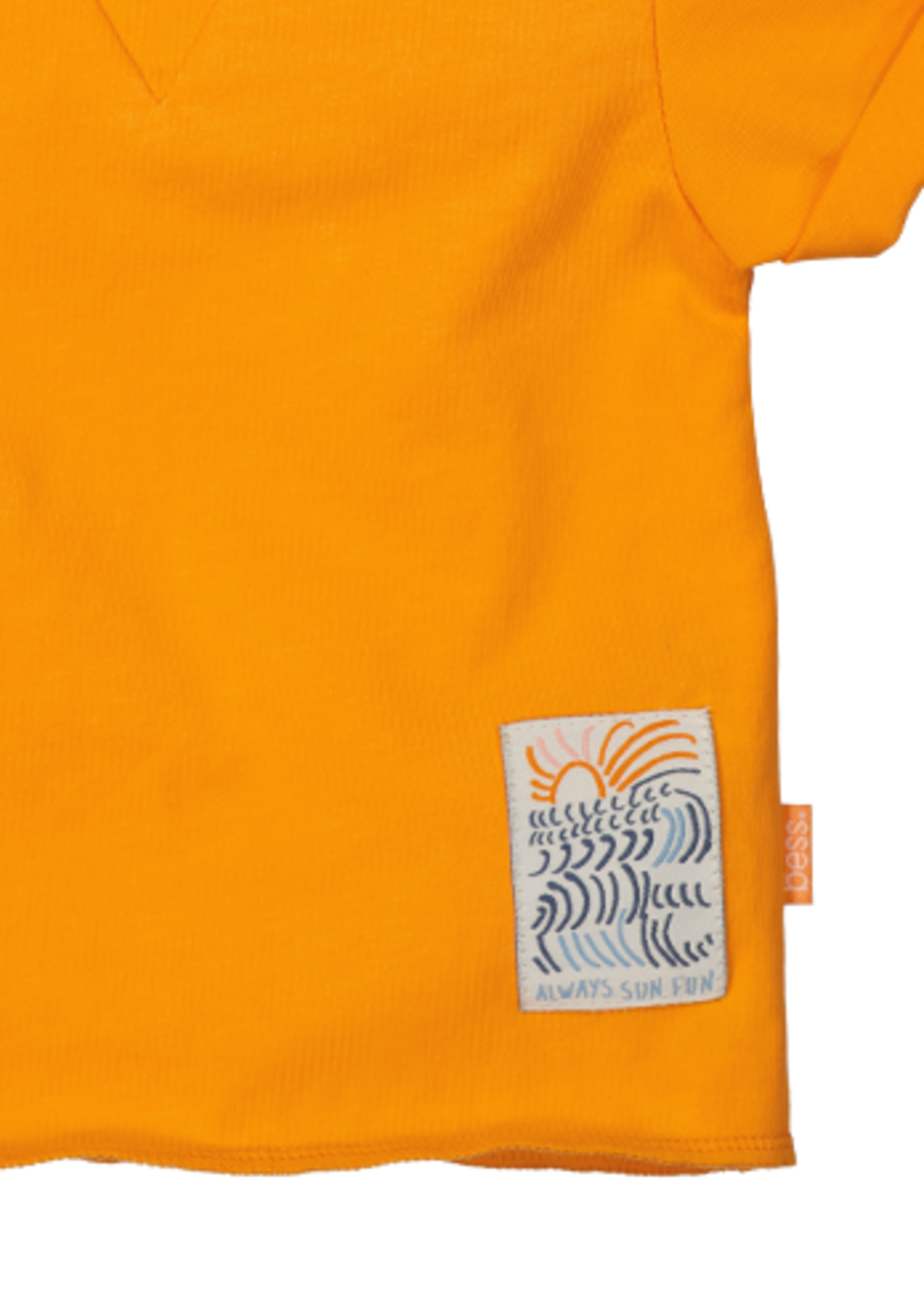 Bess Bess - shirt ss slub orange paradise