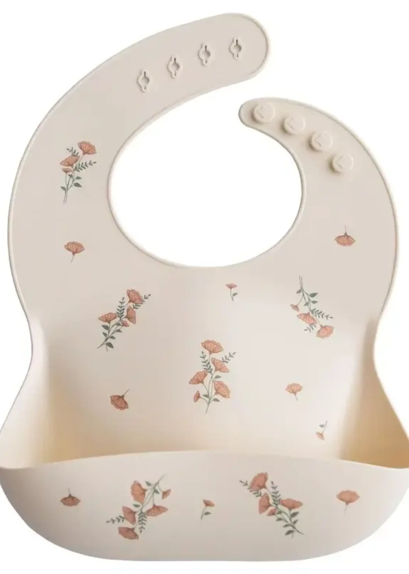 Mushie Mushie - silicone bib pink flowers