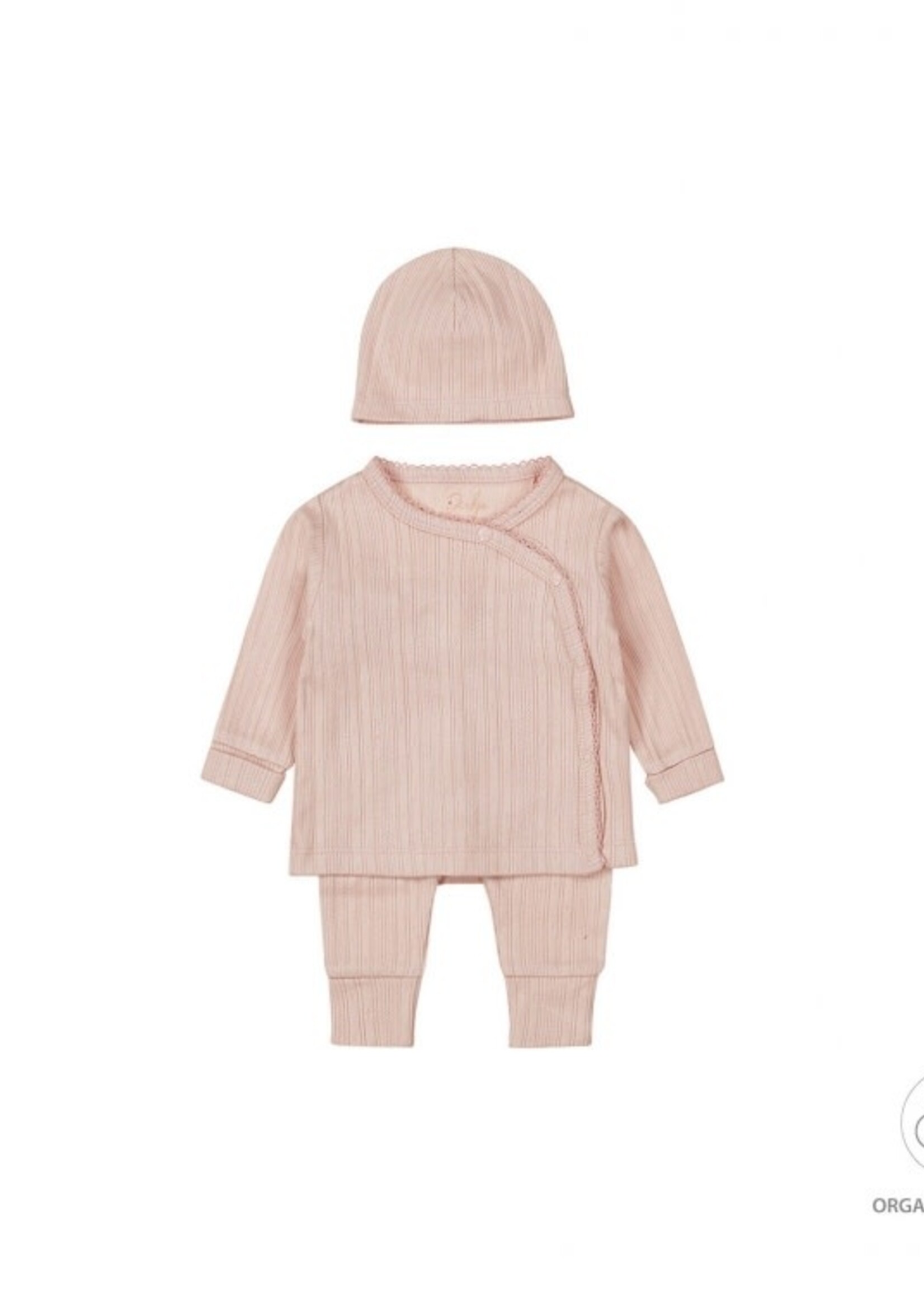 Dirkje Dirkje noos - babysuit + hat light dusty pink