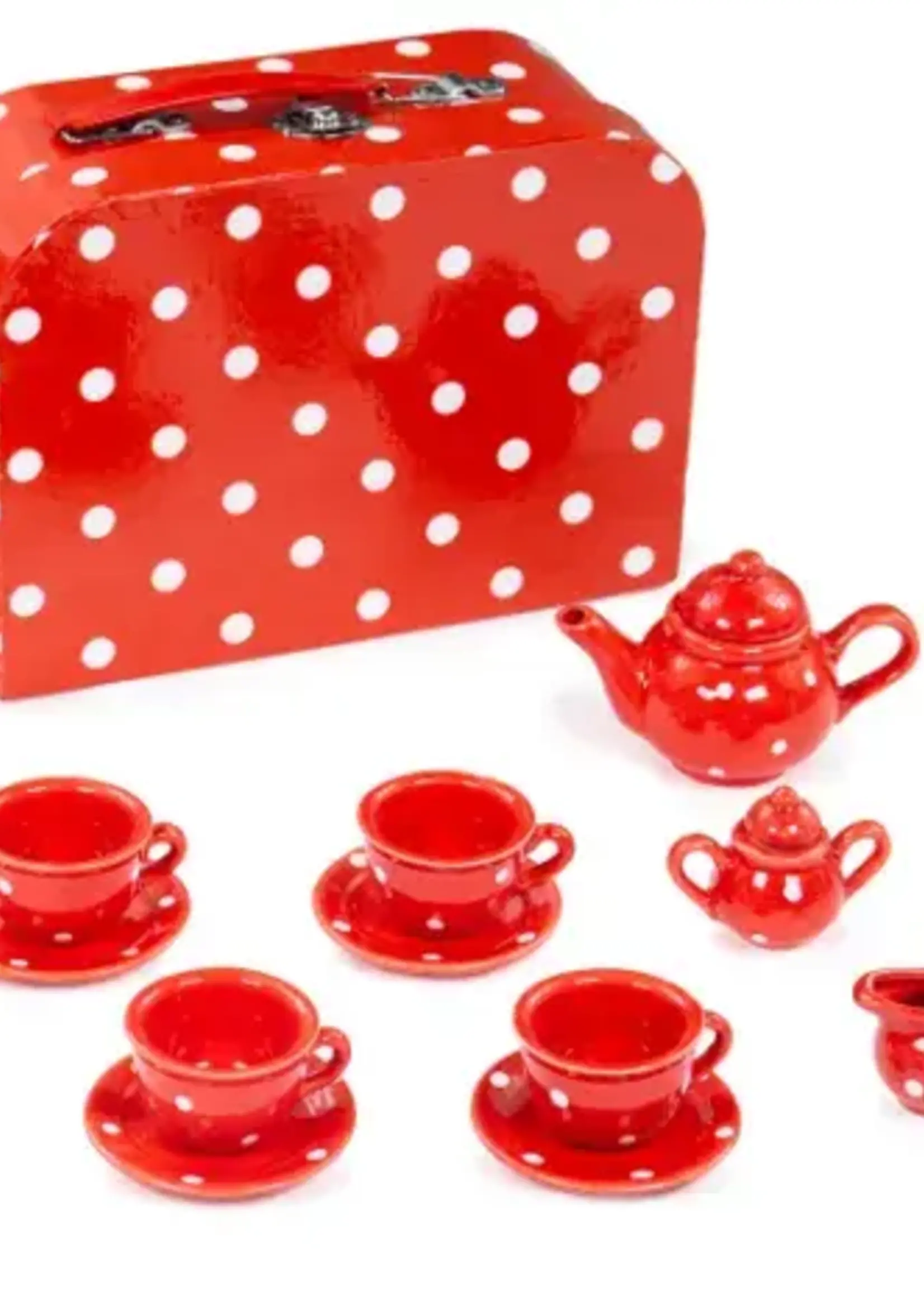 Bigjigs Toys Bigjigs - red tea set porselein