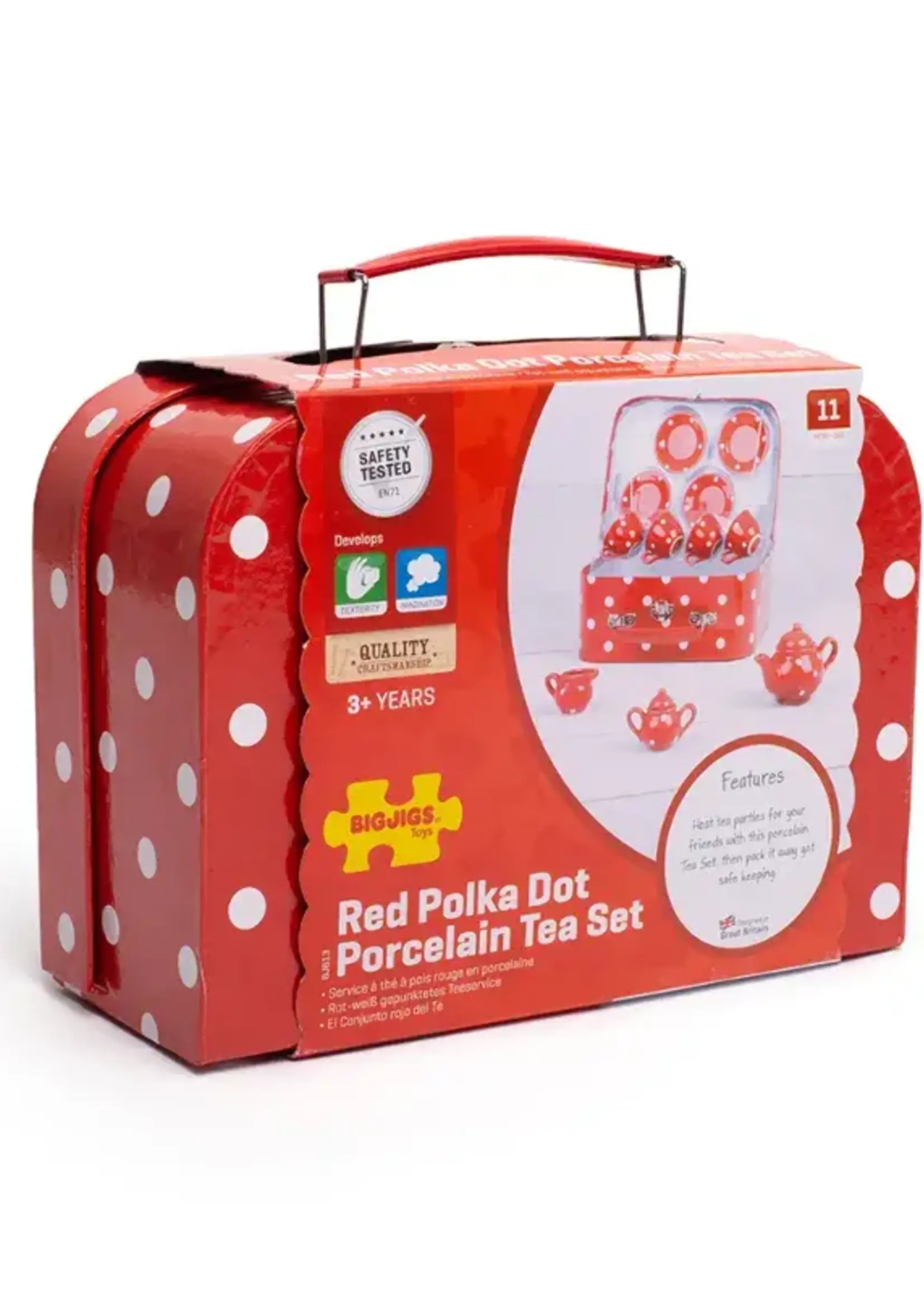 Bigjigs Toys Bigjigs - red tea set porselein