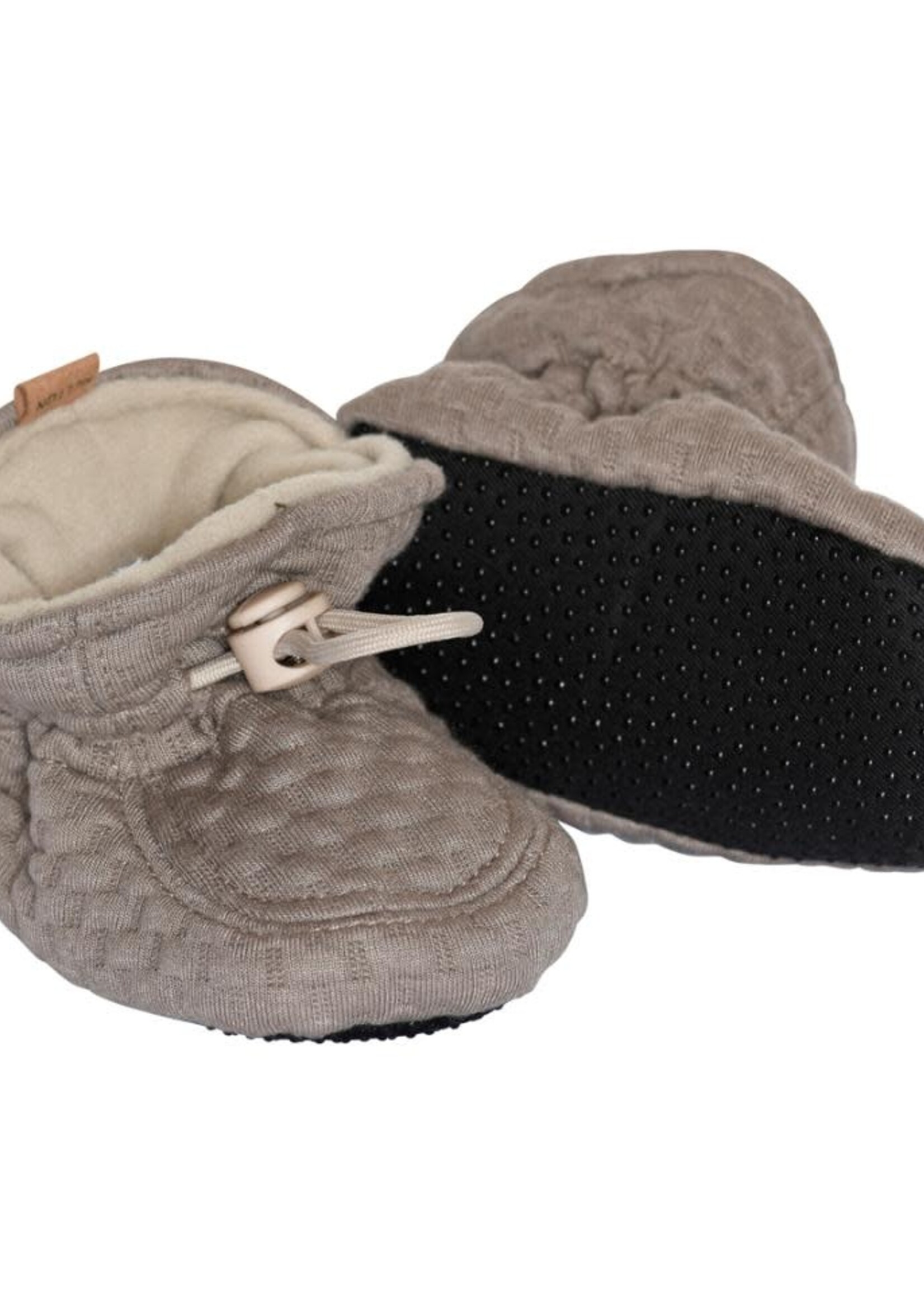 Melton Melton - structure textile slippers beige melange