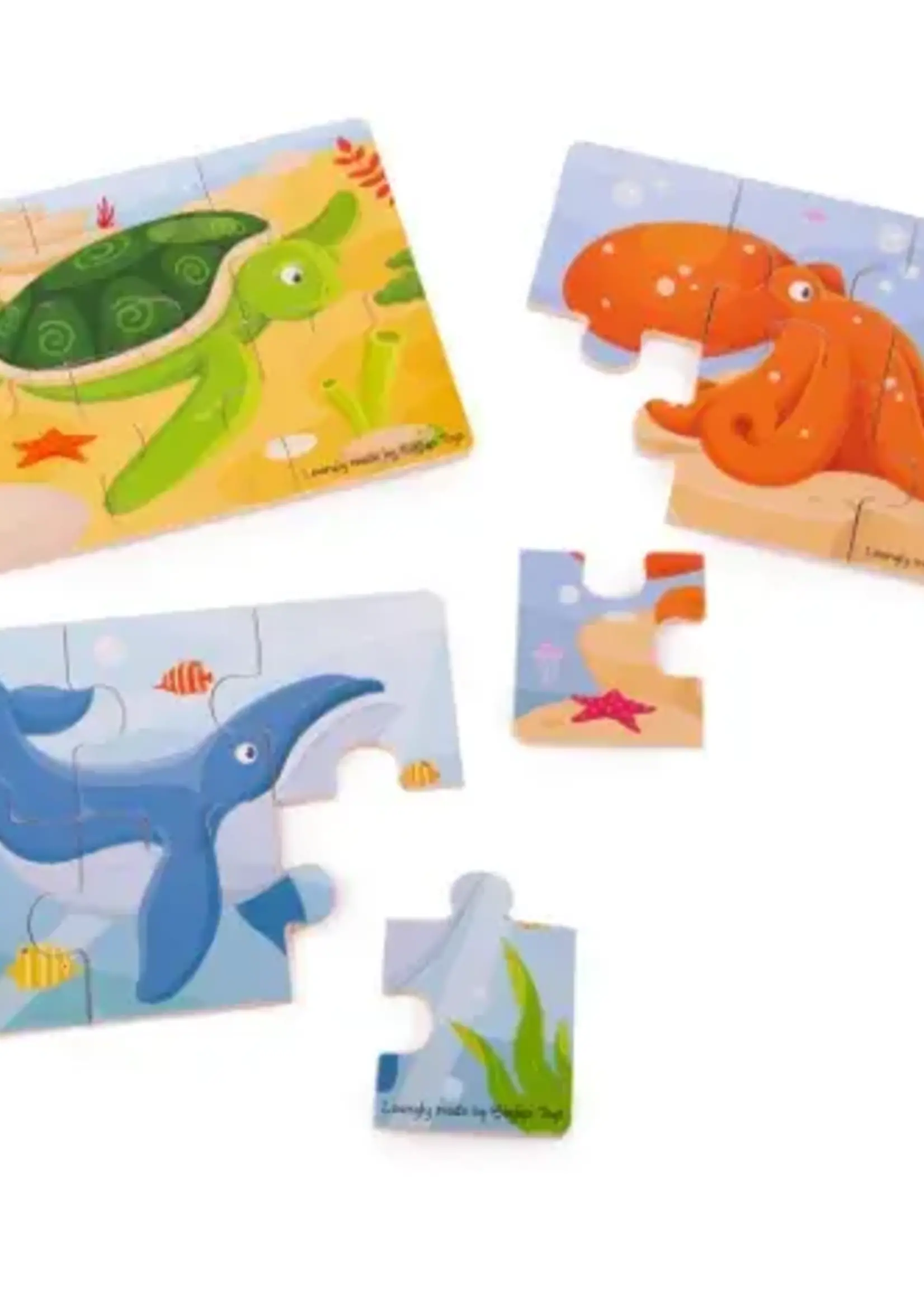Bigjigs Toys Bigjigs - 3 puzzle sealife 6 pcs