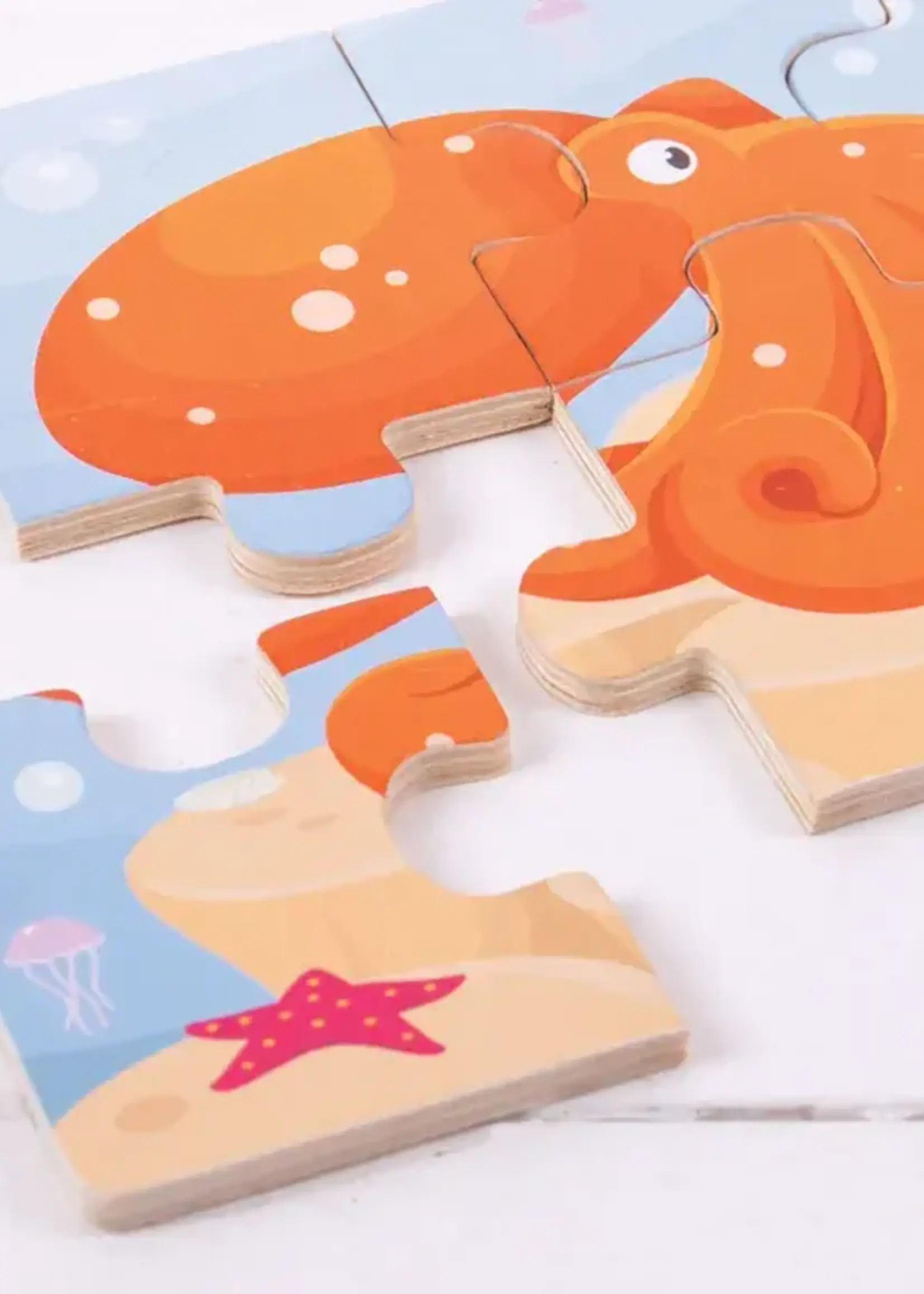 Bigjigs Toys Bigjigs - 3 puzzle sealife 6 pcs