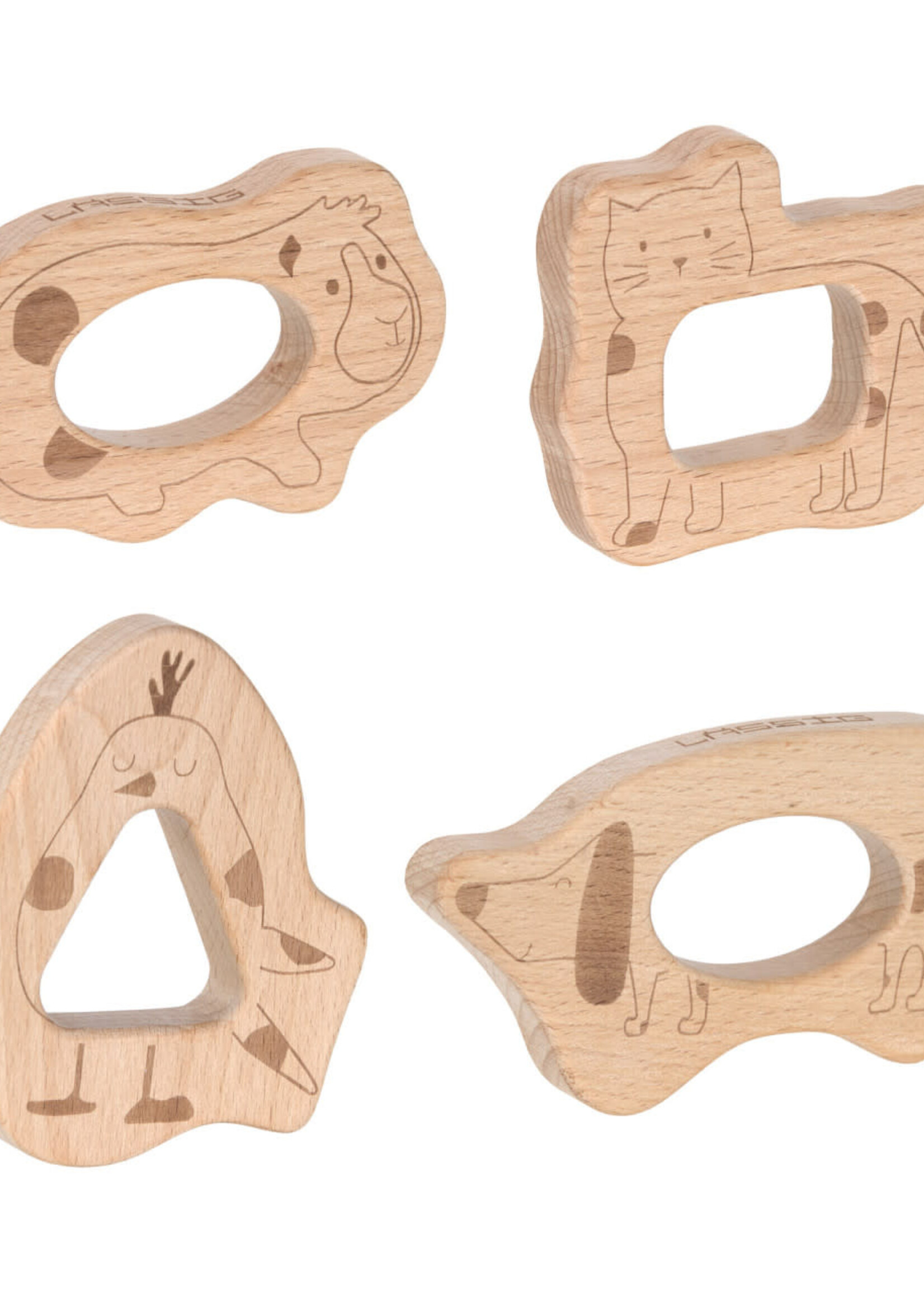 Lassig Lassig - teether wood 4 pcs little mateys