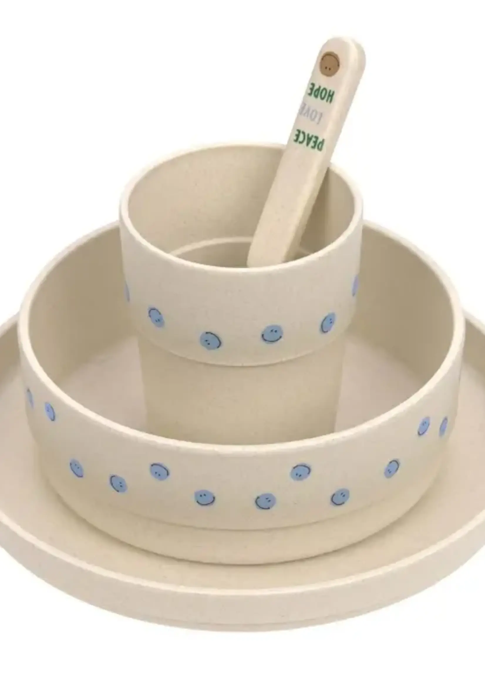 Lassig Lassig - serviesset happy rascals smile sky blue