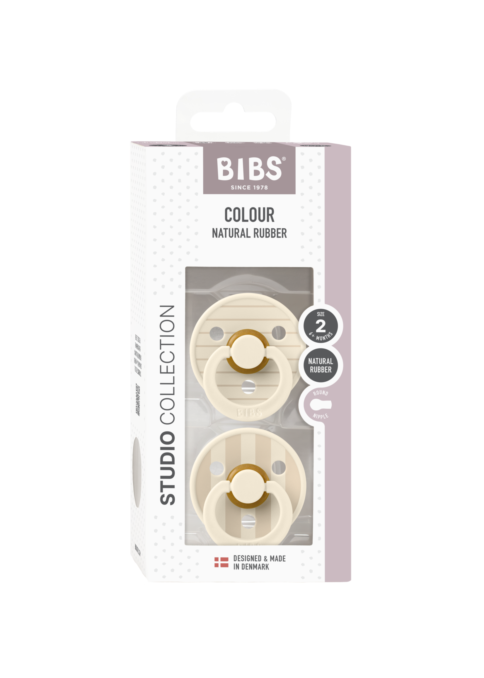 Bibs Bibs - round size 2 studio stripe ivory/vanilla