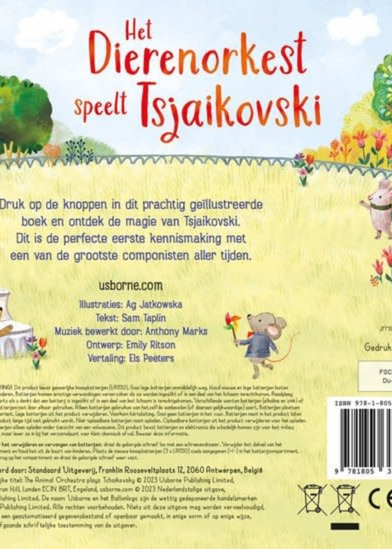 Usborne Geluidenboek -  het dierenorkest speelt tsjaikovski