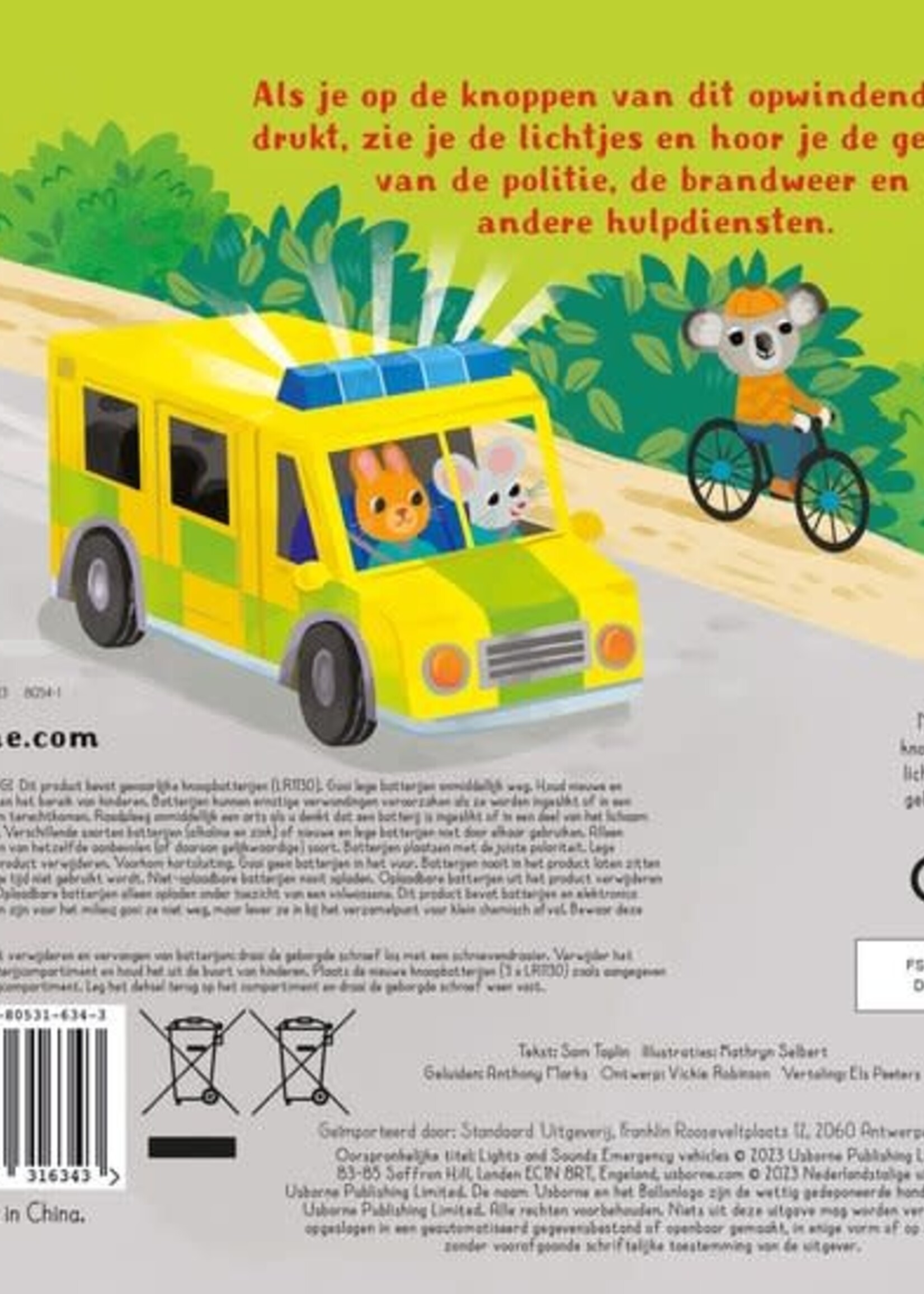 Usborne Geluidenboek - lichtjes en geluiden hulpdiensten