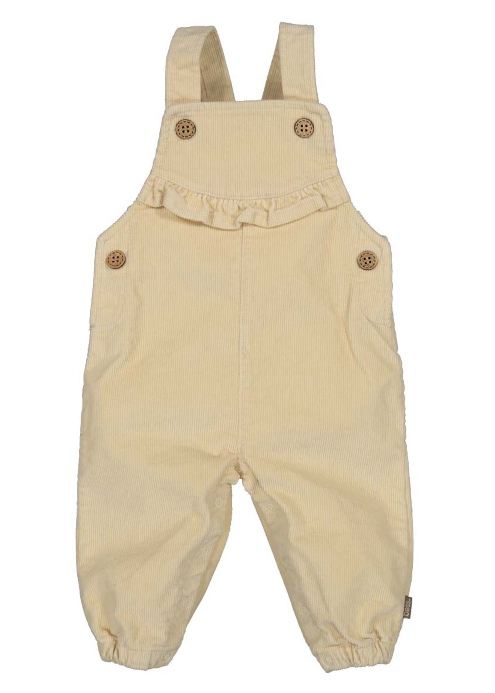 Bess Bess - salopette ruffles babycord off white