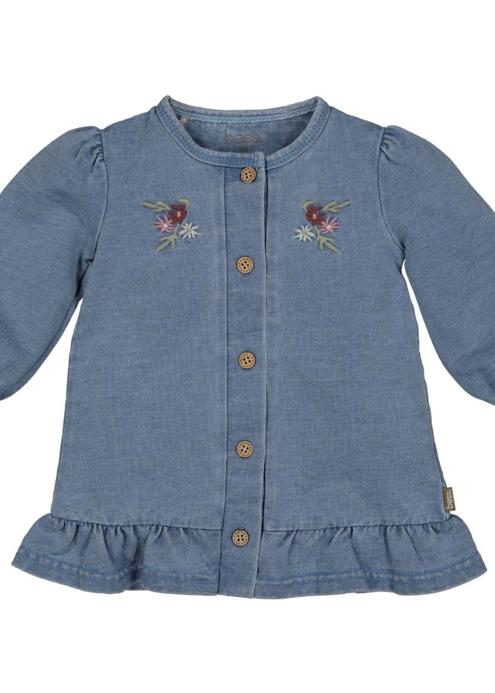 Bess Bess - dress embroidery jog denim